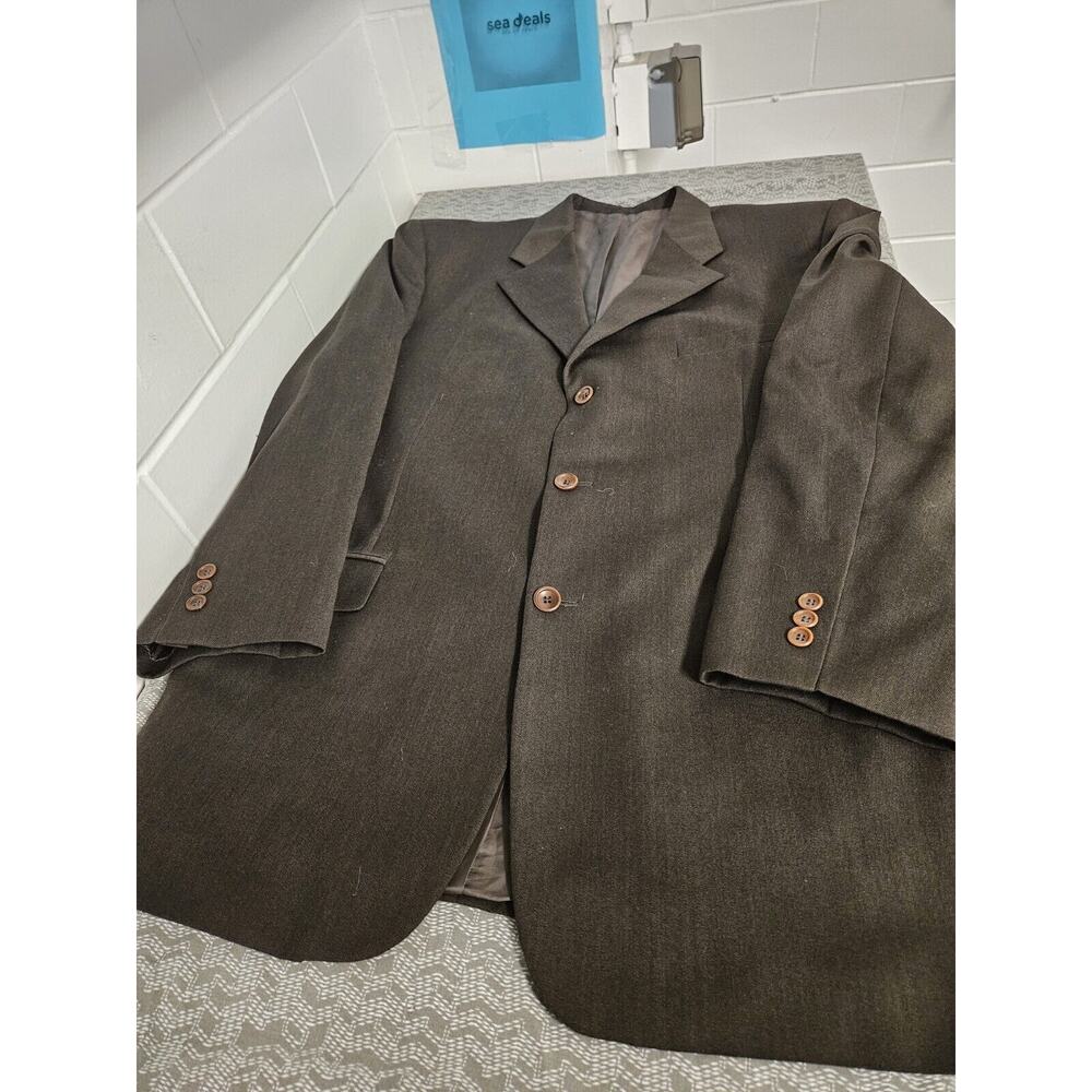 Zignone Pavone Jacket Mens 44 Long Brown Wool Sport Coat Blazer‎